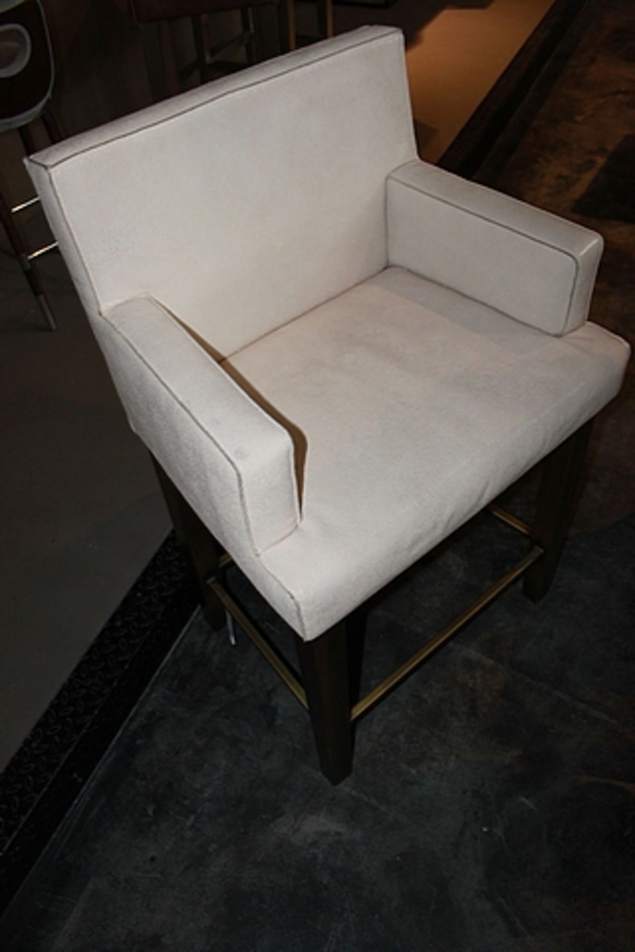 { Option of lots: 287, 288 (P) } Bar Armchair Stockholm upholstered in bronzed white stingray and