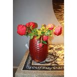 Glass vase ruby large red, exquisitely luxurious tones of ruby red will bring sparkle and glamour to