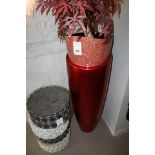 Vase in Red Silverleaf tones and Eggshell inlay, the rich Mississippi Red gives a sumptuous but