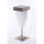 Table lamp selenite night lamp square in nickel look with selenite sticks 1 light. Provides a