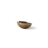 Paper meche in brass finish. Expressively shaped into a paper mache form, ideal to use as a fruit