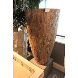Vase Cemani wood large conical vessel decorated with an eye-catching vertical arrangement of slender