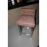 Bar Chair Goteborg upholstered in stingray pattern brown cow leather 45x90cm Cravt SKU 850283