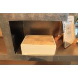 Box Bull is a medium sized rectangular storage option with wraparound off white gloss finish and