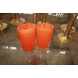 Glass Vase Orange + Crystal Orange L are a decorative duo for eye-catching display. The double