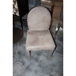 Dining Chair Helsinki hand crafted Round chair in grey cow leather nubuck light grey and straight