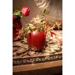 Glass vase ruby medium red, exquisitely luxurious tones of ruby red will bring sparkle and glamour