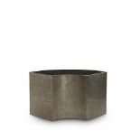 Quarter Planter in Platinum Silverleaf Curve Planter Small Platinum. Solid block colour offering