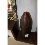 Glass Vase Large with a Dented Brown Two Ply Finish, rich in earthly brown tones and an underlying