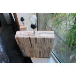 Table Lamp Kai Natural Foot in Natural Petrified Wood Rustic On Stainless Steel Base 40x10x43cm