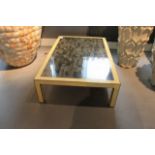 Table Stingray golden yellow rectangular low level coffee table embellished with contrasting gold