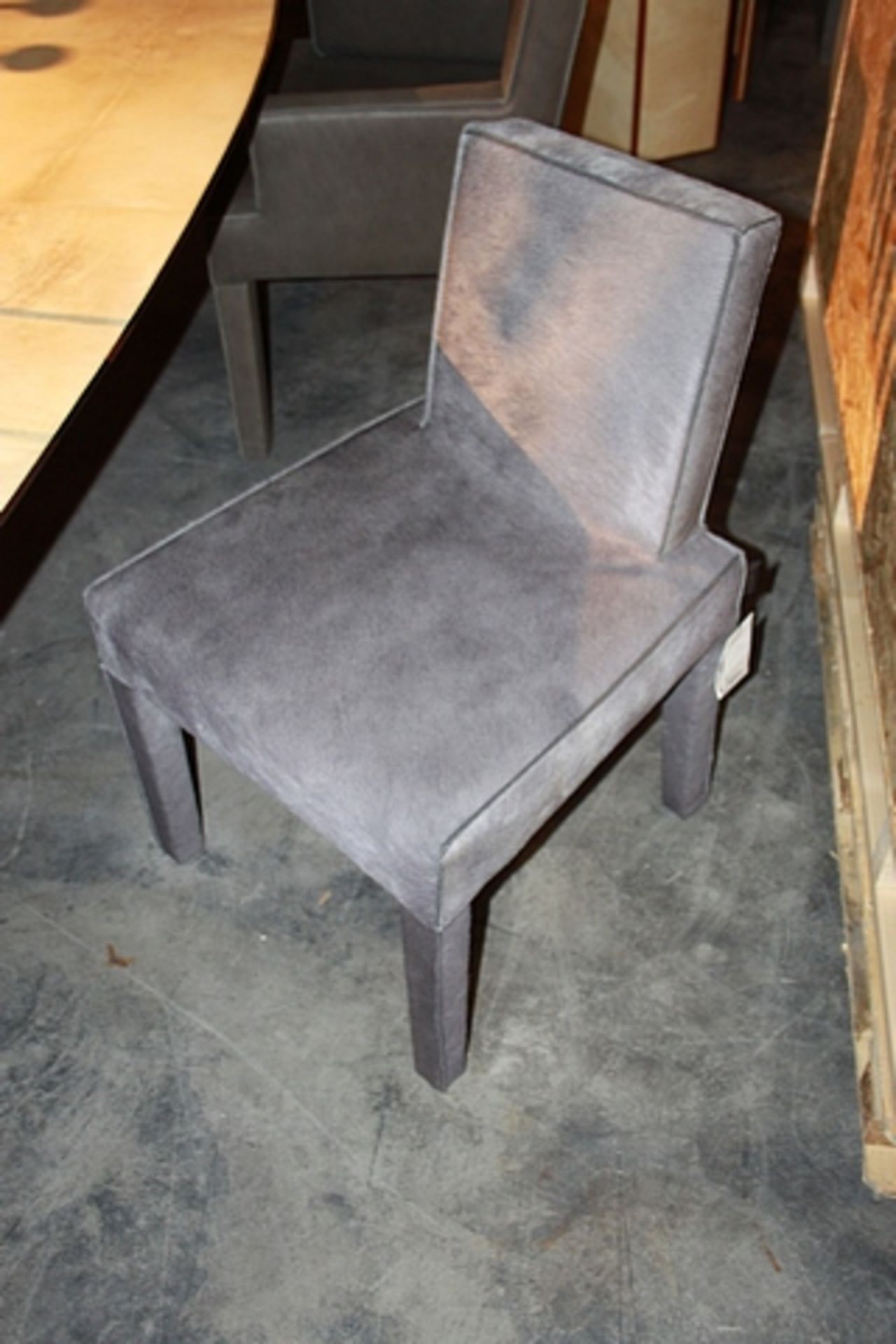 Dining Chair Helsinki upholstered in hairy grey cow hide 54x60.5x84cm Cravt SKU 850192