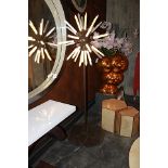 Floor Lamp Star 32 a contemporary selenite stone lamp on metal structured base this crystal lamp