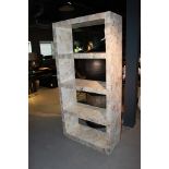 Cabinet Contour contemporary shelving storage option embellished with cracked raw mother of pearl