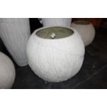 Bowl Round a hand carved white wash Sawa bowl 48x60cm Cravt SKU 233007P