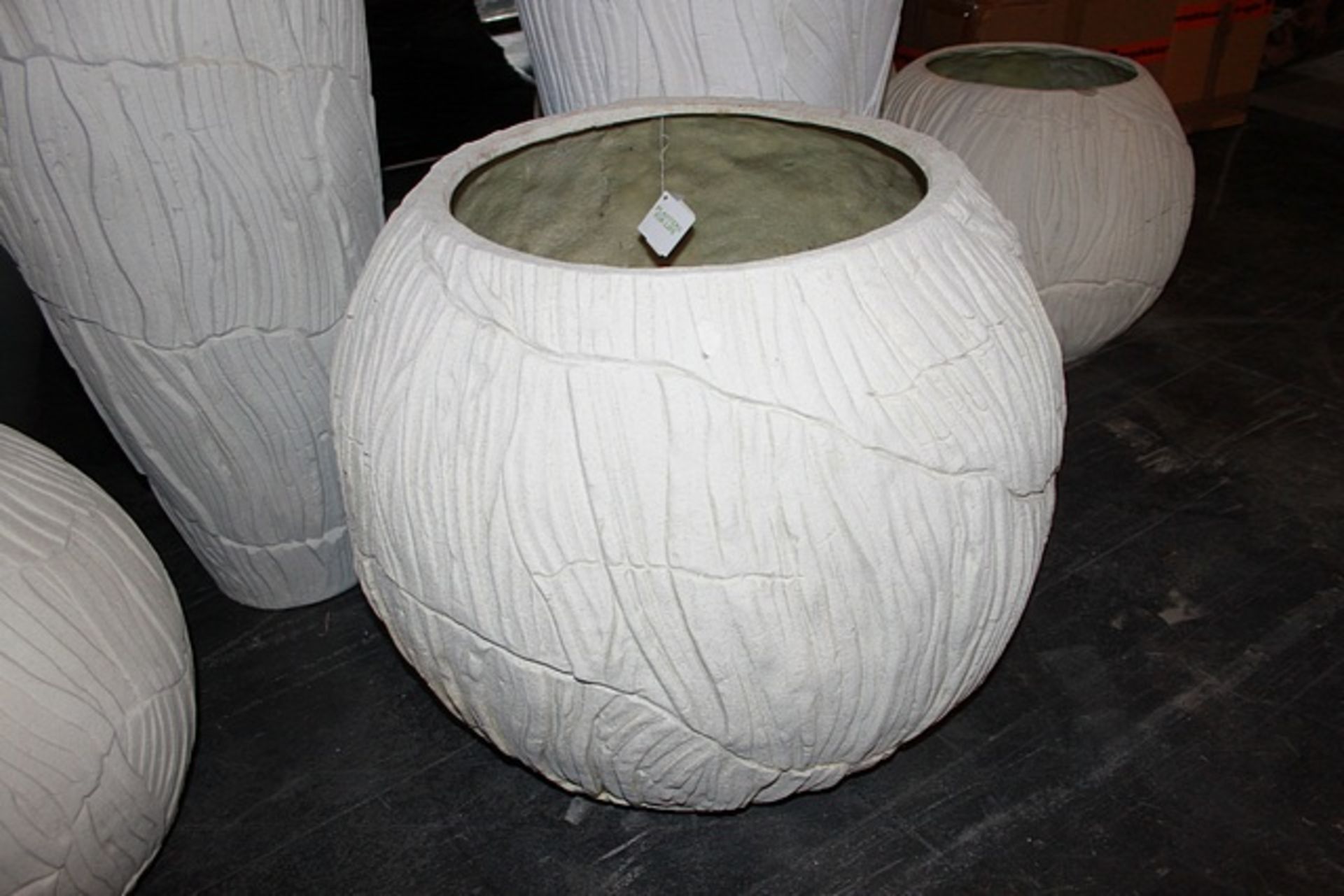 Bowl Round a hand carved white wash Sawa bowl 48x60cm Cravt SKU 233007P