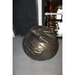 Pouf Borsa is a classic retro relaxation option made from golden antique snake effect leather