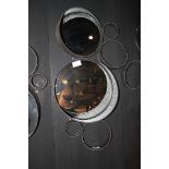 Mirror Cover a contemporary wall mirror in fine iron wire and powder coated anthracite frame