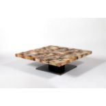Table top tamim brown large brown cow horn 10x10cm square s with soft epoxy layer top only for