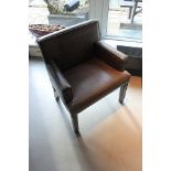 Dining Armchair Stockholm Grey Lucido Cow Leather Vertigo Grey Lucido 70x61x84cm Cravt SKU 850262