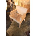 Dining Armchair Stockholm upholstered in Nubuck earth beige cow leather 70x61x84cm AF Cravt SKU