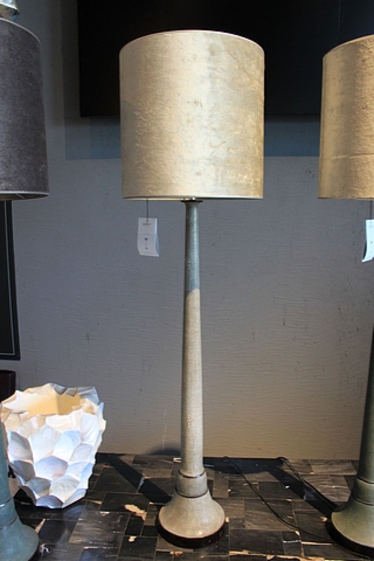 Table Lamp Tower finished in Tabac and Ebony stingray boasting an abundance of the finest natural