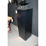 Pillar Posé a ebony pillar column in stone black parchment 40x40x120cm AF Cravt SKU 703233