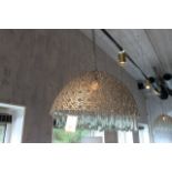 Hanging Lamp Fairytale Nickel Fine Iron Wire Nickel Plated with Glass Drops 60x70cm NL Cravt SKU