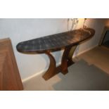 Console Cross this beautiful elegant console made with a parchment top and sits on a wood and