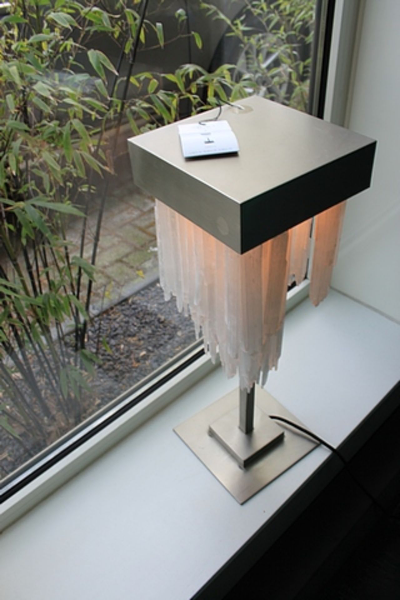 Table Lamp Selenite stone chandelier style lamp exudes luxury for any refined interior design,