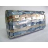 Purse blue genea shell and stainless steel polished keep ocean, an inspired piece, attractively