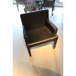 Dining Armchair Stockholm Black Cow Leather Black Rusty 70x61x84cm AF Cravt SKU 850125