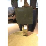 Table Lamp Flores exhibits a complementary rustic style block pairing of black foot in black