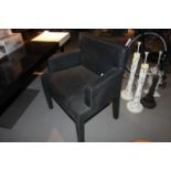 Dining Armchair Stockholm upholstered in rusty black cow leather 70x61x84cm AF Cravt SKU 850125