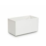 Rectangular Planter in White Laquer Lungo White, Medium, a simplistic but modern piece with crisp,