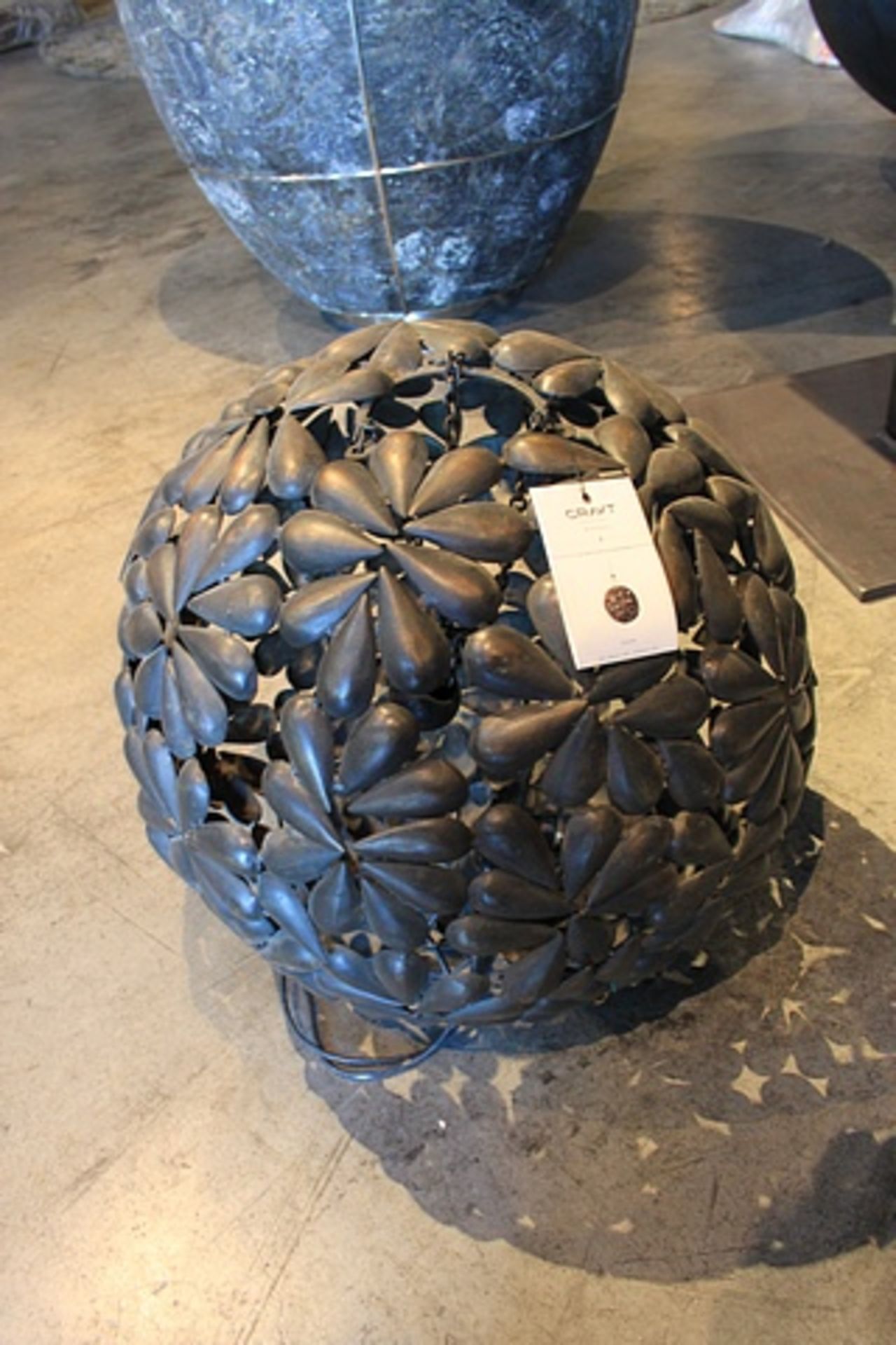 Hanging Lamp Globe Leaves textural sculpture piece is structured in flawless high-quality nickel