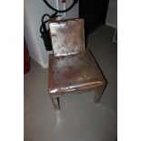 Dining Chair created in Helsinki Silver Cow Leather and Antique Silver Brown Rust effect.