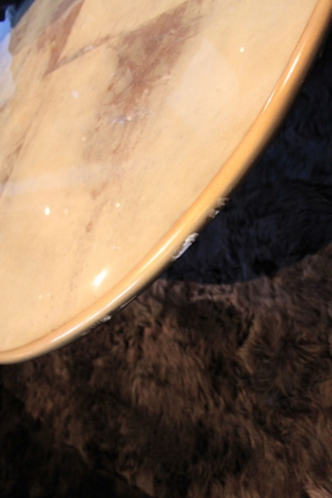 Coffee Table Cross exquisite wood top console, finished with a natural brown parchment on antiqued - Image 4 of 4