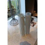 Glass Vase Crafty Slim boasts an organic wraparound pattern that reveals a decorative two-tone white