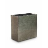 Rectangular planter in platinum silverleaf lungo medium platinum. A simplistic but modern piece with