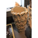 Vase Stonecast extra large, floor standing flared vessel boasting a running brick effect design