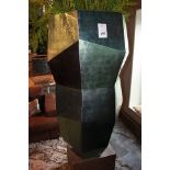 Corner Vase Xl a stunning statement piece hand crafted with colour and silver leaf accent with plant