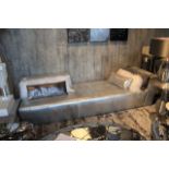 Sofa New Shanghai a luxurious lounge sofa hand crafted in silver leather natura beige cow hide and