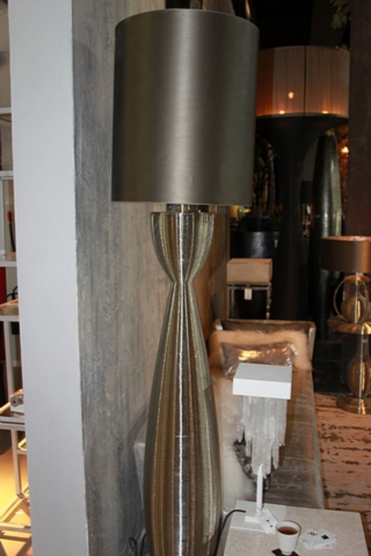 Floor Lamp Torch a stunning modern chromed fine iron wire floor lamp 198x28cm Cravt SKU 701528 - Image 2 of 2