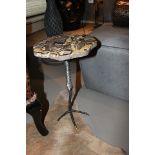 Side table break a leg side table with sand top sepataria stone top, a solid antique monopodial