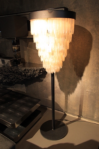 Floor Lamp a crystal selenite stone chandelier floor lamp, this crystal chandelier exudes luxury for