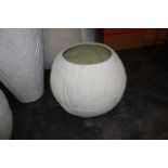 Bowl Round a hand carved white wash Sawa bowl 38x47cm Cravt SKU 233009P