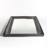 Mirror new vulgan square dark blue black stingray caviar parchment ebony and black mother of