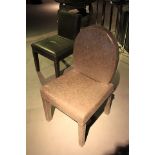 Dining Chair hand crafted and upholstered in Helsinki grey Lucido cow leather. Boasts a square