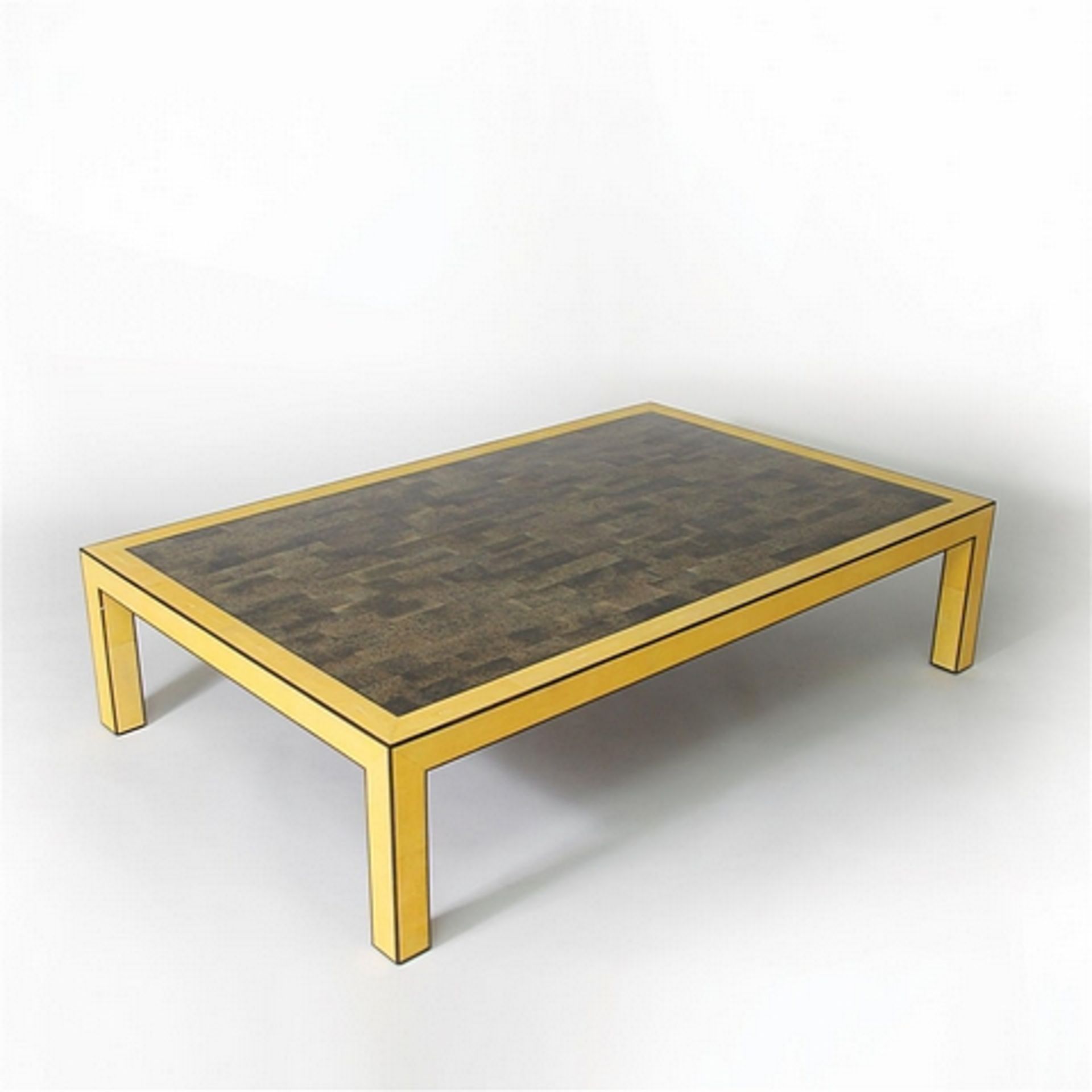 Table Stingray golden yellow rectangular low level coffee table embellished with contrasting gold - Image 4 of 4